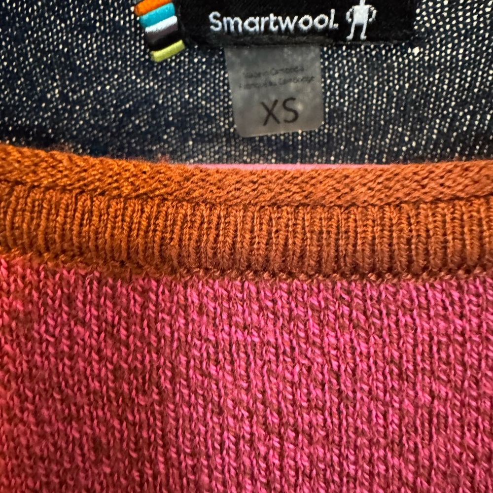 Pink Smartwool Shadow Pine Colorblock Women's Sweater - Picture 6 of 6